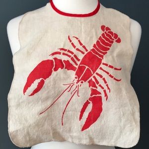 Vintage Linen Lobster Bibs Set Of Seven